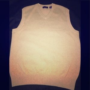 Alan Flusser Khaki Men's Sweater Vest Size Large